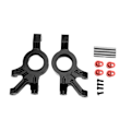 Miniatyrbillede 1 af 8: 2 Sæt RC Aluminium Forreste Styrehub Styreknogleblokke til Traxxas 1/5 RC Bil Opgraderingsdele Sort