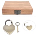 Miniatyrbilde 7 av 8: 2 sett Hjertelås Metall Vintage Hengelås Husholdningshåndverkmateriale med nøkkel 30x39mm Antikk gull