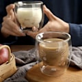 Miniatyrbillede 6 af 8: 2 stk dobbelvæggede kopper 200ml glas tegnede søde kat dobbelvæggede kaffekopper til hjemmekontor