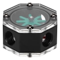 Miniatyrbillede 1 af 8: Vandstrømsmåler Transparent Akryl Ottekantet Metal Computer Vandkølet Reometer