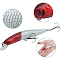 Miniatyrbillede 8 af 8: 5 stk. plastsimulering Minnow Long Shot lokkemad med diskantkrog fiskegrej 8#