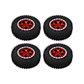 Pikkukuva 7 / 8: 4 kpl 7 mm metallivanteet kumirenkaat Axial SCX24 1/24 RC-autolle päivitystarvikkeet Punainen