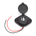 Miniatyrbilde 3 av 8: 12-24V 3.1A LED Dobbel USB-lader Strømuttak Adapter Lade panelbrakett for motorsykkel bilbåt ATV UTV