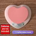 Miniatyrbillede 1 af 5: Højpræcisions Hjerteformet Pink Køkkenvægt - 5kg/1g, 2kg/0.1g - LCD Digital Display - 3 Enheder: g/lb/oz - Inkluderer Batteri