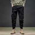 Pikkukuva 4 / 5: Miesten vintage mustat cargo-joggerit 4XL
