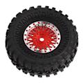 Miniatyrbillede 6 af 8: 4 stk. RC Køretøj Mikro Hjulssæt Mesh Hjul Fælge Dæk 55mm til AXIAL SCX24 AXI90081 AXI00001 AXI00002 1/24 RC Bil Rød