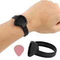 Miniatyrbild 3 av 8: Portable Guitar Picks Armband Picks Handledsrem Ring Guitar Pick Holder Armband (svart)