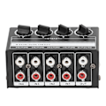 Miniatyrbillede 7 af 8: CX400 Mini Passiv Stereo Mixer Bærbar Stereo 4-kanals Mixer til CD-afspiller Bånddrev Computer Telefon Tablet Computer Hvid