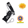 Miniatyrbillede 1 af 8: Mini Foldbar Gummibånd Legetøj Gummibånd Launcher Legetøj Nøglering Foldbar Håndlavet Legetøj til Voksne Børn