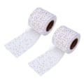 Pikkukuva 7 / 7: 2 rullaa Glitter-Tüllinauhaa Kiiltävä Ulkonäkö Helppokäyttöinen Riittävä Määrä Neljä Väriä Verkkokangas Tülli DIY-Koristeluun Valkoinen