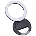 Miniatyrbillede 5 af 8: Clip On Ringlys til telefon 180 graders rotation 3 farver LED Selfie Ringlys til telefon Tabletter Bærbare computere Sort
