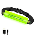 Miniatyrbild 3 av 8: Justerbar LED-löparväska USB Uppladdningsbar LED-reflekterande bältesväska med dragkedja för cykling och vandring Midjeväska