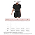Miniatyrbillede 6 af 6: Knap-Top Kort Jumpsuit Snøre One Piece Bukser Casual Rund Hals Maskinvask til Kvinder Ferie Strand Sort L