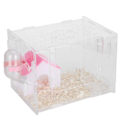 Miniatyrbillede 4 af 8: Akryl Hamsterbur Transparent Enkeltlags Hus Slot Hamster Tilbehør med Foderbassiner