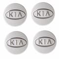 KIA01 - 58MM 4-pack Navkapslar KIA Silver Silver one size