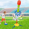 Miniatyrbild 3 av 8: 2-i-1 Hoppraketkastare för Barn Skum Bubbelblåsare Utomhusspel Aktiviteter Presentleksaker för Pojkar Flickor