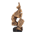 Miniatyrbild 7 av 7: Silence Is Gold Staty Antik finish Färgfast stabil bas Hållbar Resin Thinker Staty för Family Office Library