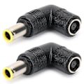 Miniatyrbilde 3 av 8: 2 stk adapter for rett vinkel til albue DC 0,3 x 0,2 tommer omformer for Lenovo/IBM Laptop