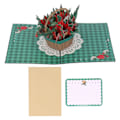 Miniatyrbild 1 av 8: 3D Julkort Blomsterkorg Utsökta Detaljer Popup Grattiskort med Kuvert för Presenter Temafester