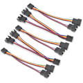 Pikkukuva 4 / 8: 5 kpl Tuuletinjatkokaapeli johto 1-2 4-napainen liitin Splitter Adapter Virransyöttömuunnin