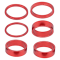 Miniatyrbilde 4 av 8: 6 stk Sykkelheadset Spacer Aluminiumlegering Styre Stem Spacers for Mountain Bike Rød