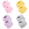 Miniatyrbilde 2 av 8: 4 par Wrist Spa Wash Band Farge Håndleddsvask Håndklebånd Absorberende Armbånd Håndleddsvettebånd for å vaske ansiktet