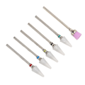 Miniatyrbillede 3 af 8: 6 stk Neglebordsæt Professionel Salon Nybegynder Keramiske Rhinesten Gel Polish Neglebåndsfræser Bits