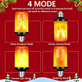 Miniatyrbilde 2 av 7: 4 stk LED Flammelamper 4 Moduser Flimrende Lyspære E27 Flame Lights