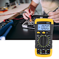 Miniatyrbillede 4 af 7: Multifunktionelt digitalt håndholdt LCD-multimeter AC DC Spænding Strømdetektor Gul Sort