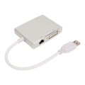 Miniatyrbillede 8 af 8: USB 3.0 Videoadapter 4 i 1 USB til HD Multimedia Interface VGA DVI Hub med Netværkskort