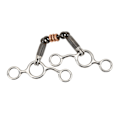 Miniatyrbillede 8 af 8: Heste Gag Ring Snaffle Rustfrit Stål Messing 145 mm Munstik Hestetræningsudstyr