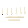 Miniatyrbild 4 av 8: Akustisk gitarr Bridge Set Mutter Sadelsträngstift Plastinstrument Tillbehör för att spela