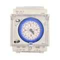 Analog mekanisk timer, 24 timmars programmerbar, 15 minuters inställning, 110V-220V, 250VAC 16A, DIN-skenemontering, IP20, Vit, SUL181D