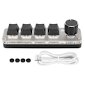 Miniatyrbilde 1 av 8: USB Mini 4-knapps tastatur med ratt Blå switch RGB-bakgrunnsbelysning Dual Mode-tilkobling DIY Programmerbar Makro Mekanisk Tastatur