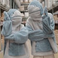 Miniatyrbillede 6 af 8: Hættetrøje Dame Hætte Shark Plys Hættetrøje Fuzzy Indvendig Fleece Løstsiddende Trøje Topper Tøj til Par Hjem