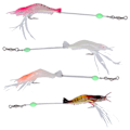 Miniatyrbilde 3 av 8: 4 stk 6,5g Fiske Reker Lokke Agner Sett Kunstig Myk PVC Agner Lysende Swimbait med Kroker for Ferskvann Saltvann
