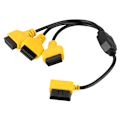 Miniatyrbillede 2 af 8: OBD2 Kabel 1 til 3 Konverter Adapter 50 cm OBD2 Forlængelse Y-Linje J1962M til 3-J1962F Splitter