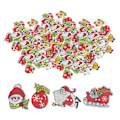 Miniatyrbild 6 av 7: 200 st Söt Mix Sy Träknapp Flatback Snöflinga Snögubbe Älg Handhantverkstillbehör för jul DIY