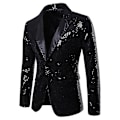 Miniatyrbilde 2 av 4: Sequin luksus svart dressjakke for menn til fest, middag og skoleball