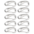 Miniatyrbild 3 av 8: 10 st 50 mm Heavy Duty Snap Rope Krok Rostfritt stål fjäder Snap Krok Clip Marin Grade Carabiner
