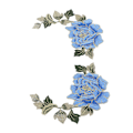 Miniatyrbild 3 av 8: 1 Par Blomsterbroderi Märken Vackra Blommor Mönster Broderade Applikationer Stryk På Märken för DIY Kläder Blå