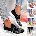 Miniatyrbild 2 av 4: Dammode Plattform Sneakers med Ortopedisk Sula, Slip-on Walking Shoes Svart