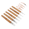 Miniatyrbild 5 av 8: 10 st Dreadlocks Verktygsset Legering Bambu Virknål Dreadlocks Nålar Kit för hårstyling Rose Gold