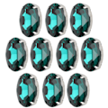 Miniatyrbillede 8 af 8: 10 stk. Sy På Rhinestones Krystaller Skinnende Knapper Dekoration til DIY Håndværk Tøj Sko Tasker 1,8 x 2,5 cm Grøn Oval