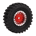 Pikkukuva 8 / 8: 4 kpl RC-ajoneuvon mikropyöräsetti, verkopyörät, vanteet, renkaat, 55 mm, Axial SCX24 AXI90081 AXI00001 AXI00002 1/24 RC-autolle, punainen