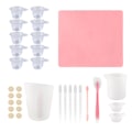 Miniatyrbild 2 av 7: Verktygssats för mätkopp i silikon Spatel Fingerhandskar Pipetter Epoxihartsblandningsverktygssats för hantverk 32st verktygssats, rosa