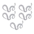 Miniatyrbillede 2 af 8: Slangeformet Strass Trim Bånd Mesh Wrap Rulle DIY Tøjtilbehør Applikation (sølv)