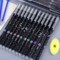 Miniatyrbillede 7 af 7: 6 stk viskelæderpenne med 20 udskiftelige refill Clip Design Komfortabelt greb viskelæder gelpen med viskelæder Sort