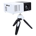 Miniatyrbillede 7 af 8: Minibærbare projektor Sort og hvid LED-projektionsmaskine med stativ 100‑240VAU-stik