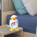 Miniatyrbild 5 av 8: Chick Väckarklocka Barn Tecknad Söt Desktop Plast Quartz Movement Väckarklocka för studenter Vit